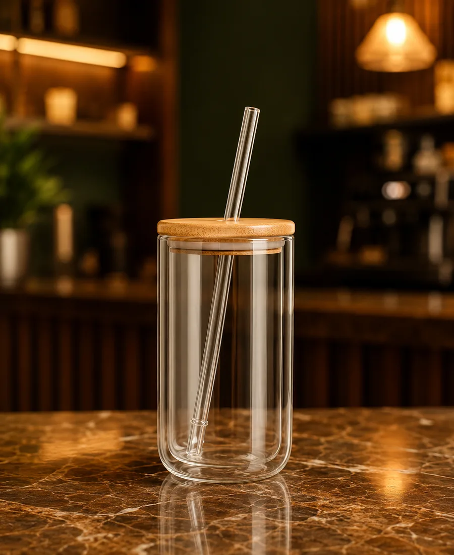 玻璃隨行杯（附吸管）