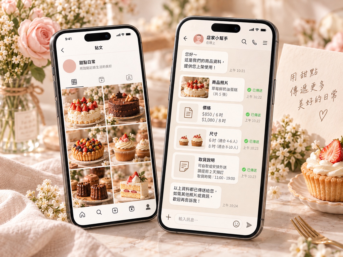 CakeDock 與店家的對話