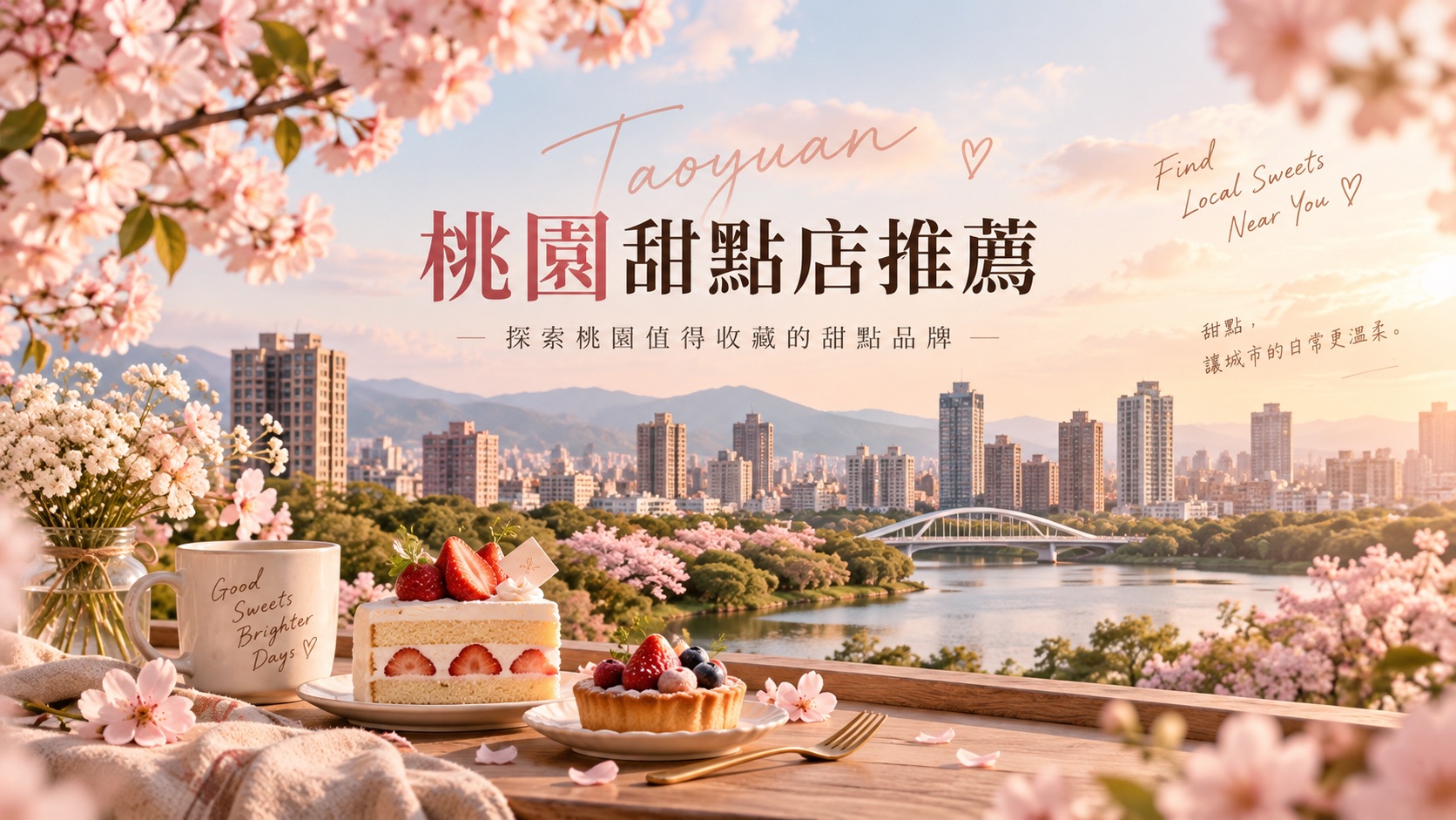 甜點市集城市推薦頁：城市橫幅、分類與店家卡片